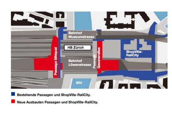 Der ausgebaute Hauptbahnhof Zürich.