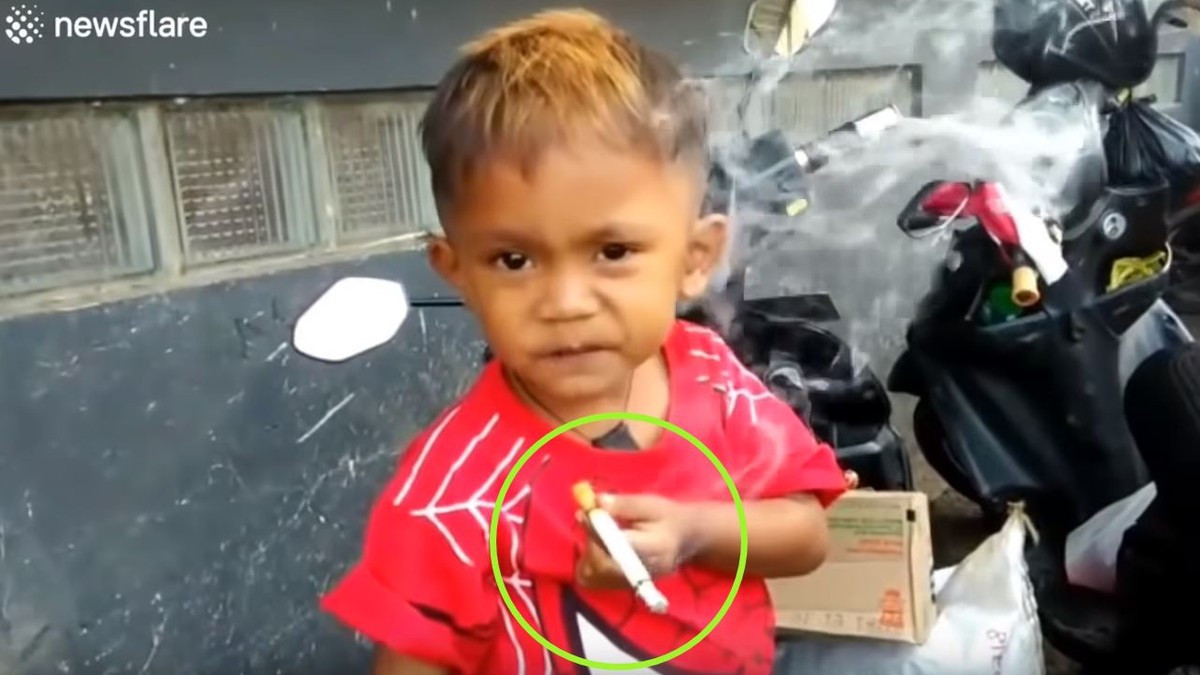 Rabi berusia dua tahun dan merokok 40 batang sehari