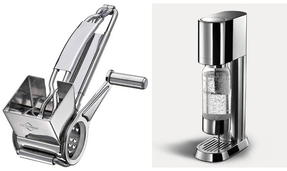 Küchen-Gadgets, die tatsächlich benutzt werden: Z.Bsp. Parmesan-Trommelreibe, SodaStream-Wassersprudler.