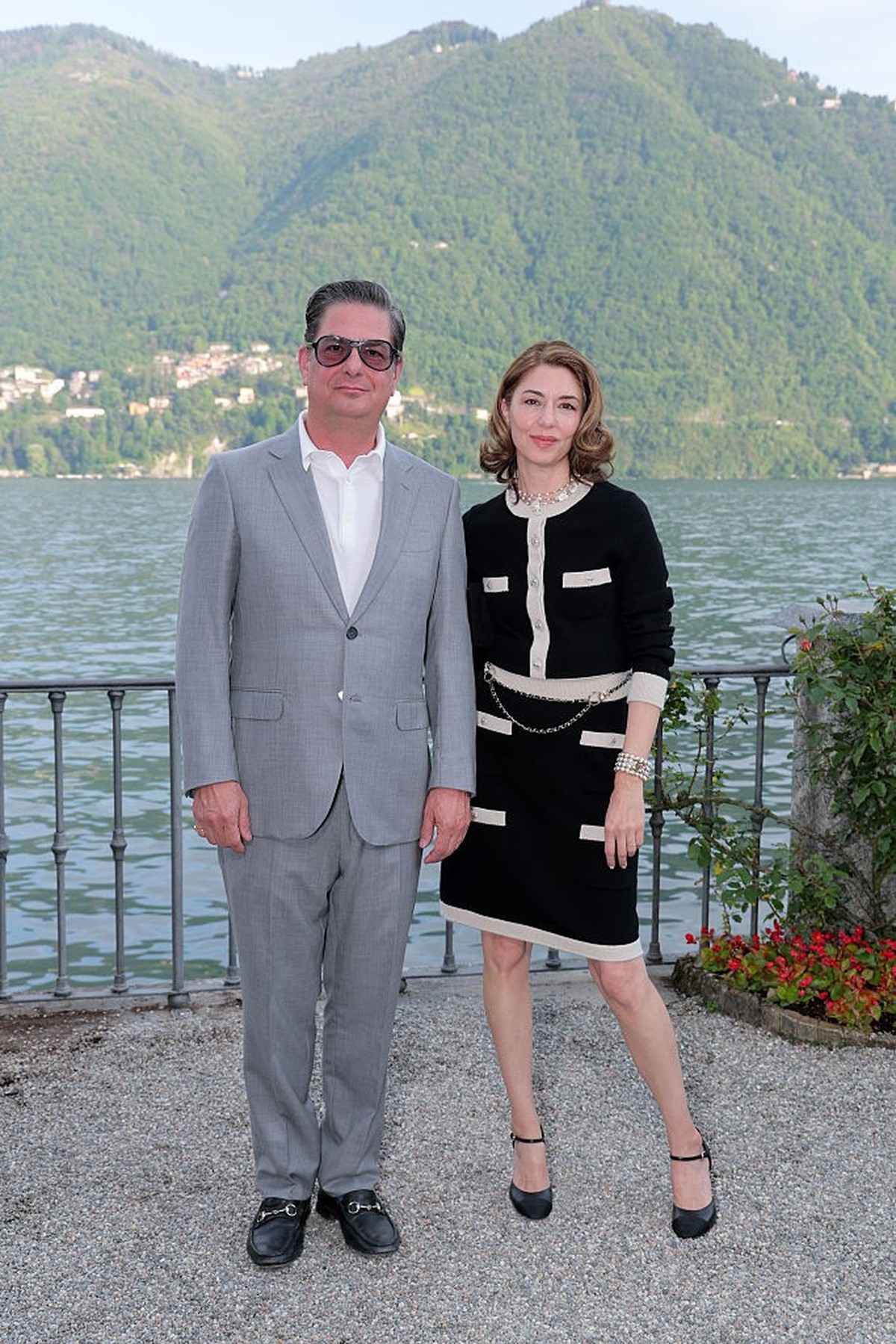 COMO, ITALY - APRIL 29: Roman Coppola and Sofia Coppola attend the Chanel Cruise 2025 fashion show at Villa D'Este on April 29, 2025 in Como, Italy. (Photo by Jacopo Raule/Getty Images)