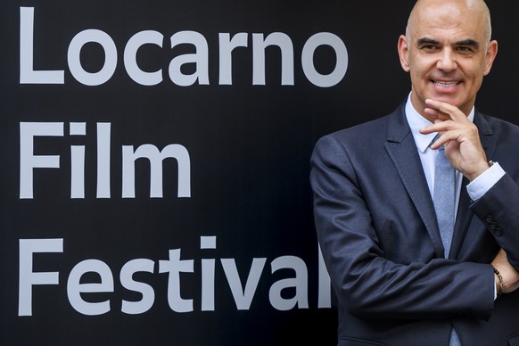 Alain Berset, Swiss Federal President, reacts during the official opening at the 76th Locarno International Film Festival in Locarno, Switzerland, Wednesday, August 2, 2023. The 76th Locarno Film Fest ...