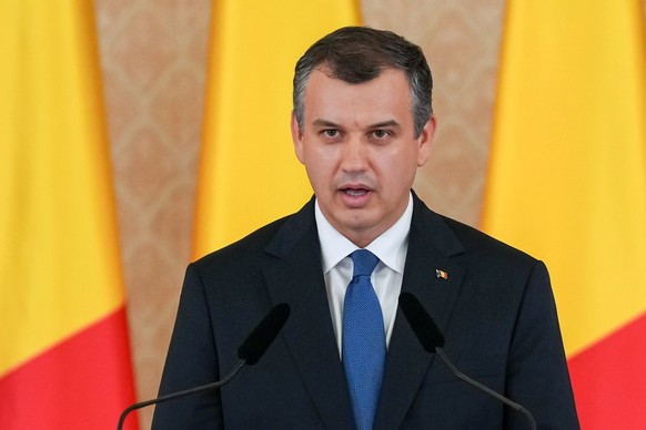 Prime Minister designate Eugen Tomac speaks during press statements at the Cotroceni Presidential Palace in Bucharest, Romania, Thursday, June 4, 2026. (AP Photo/Vadim Ghirda)
Eugen Tomac
