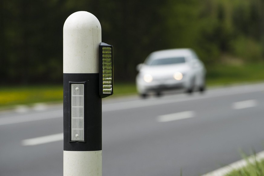 Wildwarner sollen die Tiere in der Nacht davon abhalten, die Strasse zu überqueren.