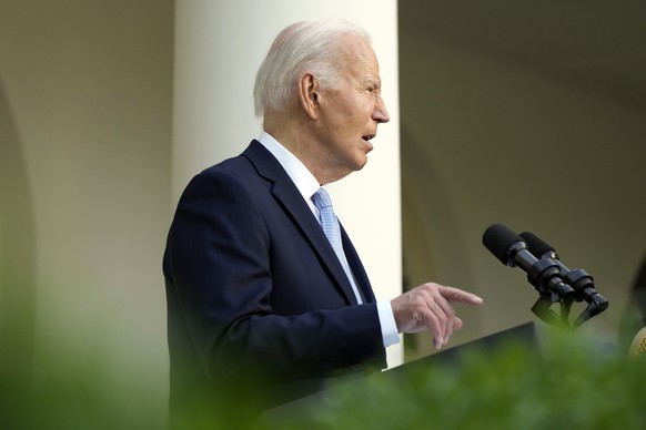 President Joe Biden speaks during a Jewish American Heritage Month event, Monday May 20, 2024, in the Rose Garden of the White House in Washington. (AP Photo/Jacquelyn Martin)
Joe Biden