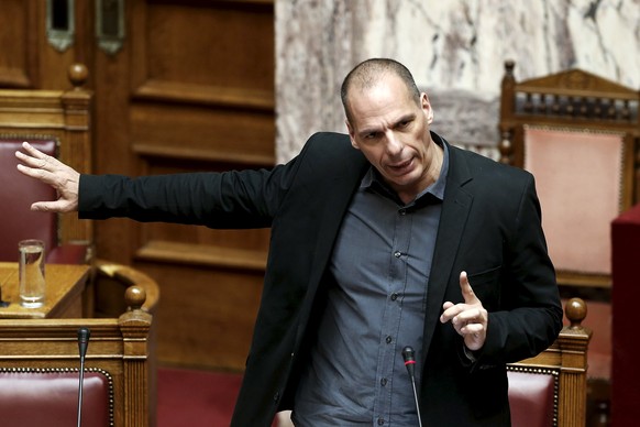Finanzminister Yanis Varoufakis während einer Debatte im Parlament.