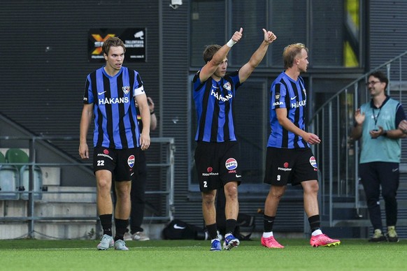 Inter Turku v Istanbul Basaksehir - UEFA Conference League Qualifier TURKU, FINLAND - JULY 30: Players of Inter Turku celebrate after scoring a goal during the UEFA Conference League second qualifying ...