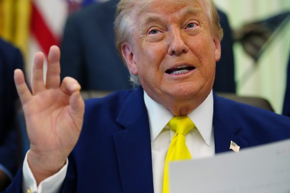 President Donald Trump speaks at an event about coal, Thursday, June 4, 2026, in the Oval Office of the White House in Washington. (AP Photo/Julia Demaree Nikhinson)
Trump