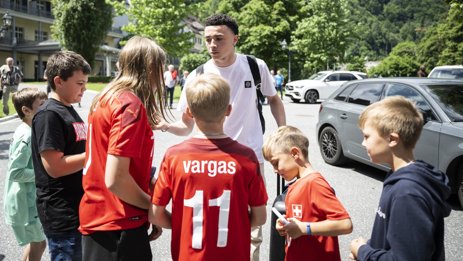 Ruben Vargas beim Zusammenzug der Schweizer Fussball Nationalmannschaft, am Donnerstag, 26. Mai 2022, in Bad Ragaz. (KEYSTONE/Ennio Leanza)