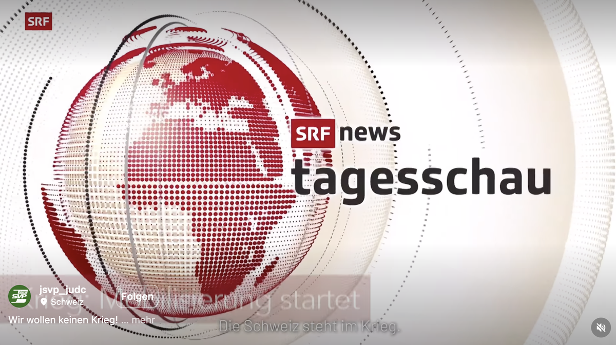 Die JSVP verwendet das SRF-Logo in ihrem Beitrag.