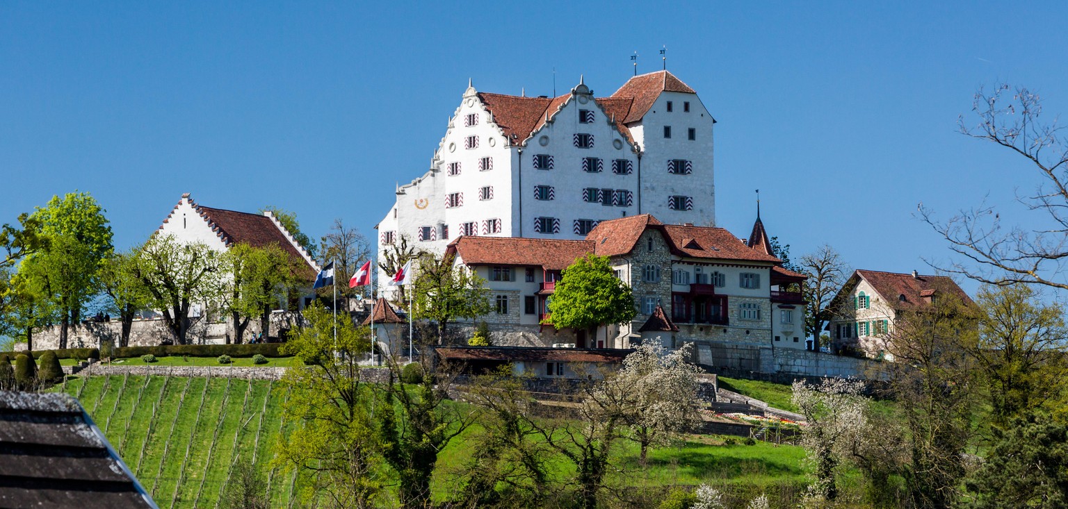 Das Schloss Wildegg an einem strahlend schönen Tag