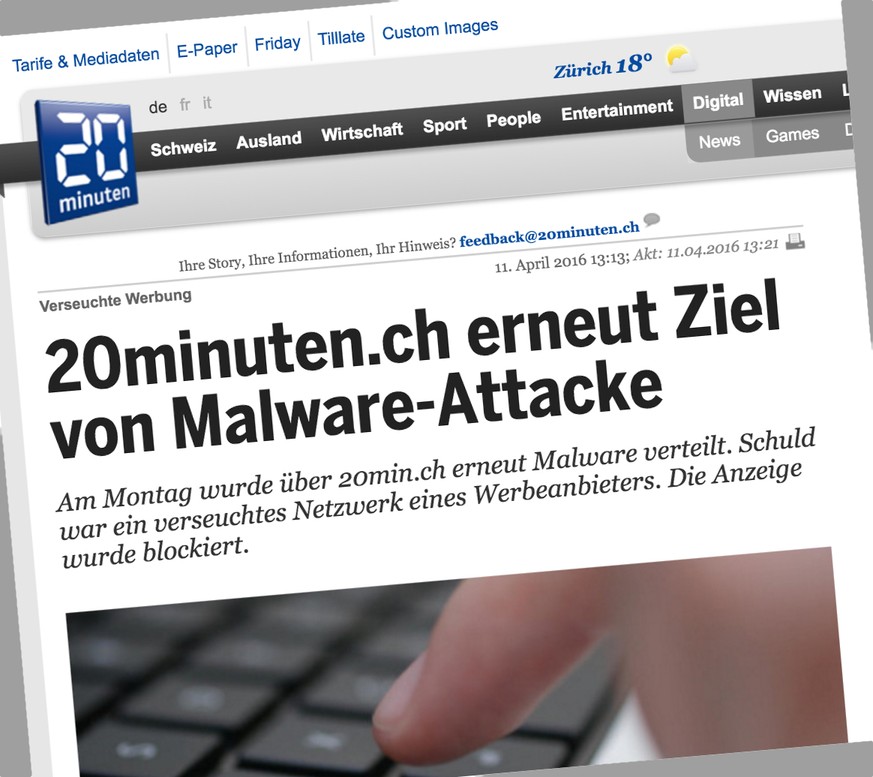 Erneuter Angriff auf «20 Minuten»-Leser: Sicherheitsexperte zeigt sich sehr besorgt