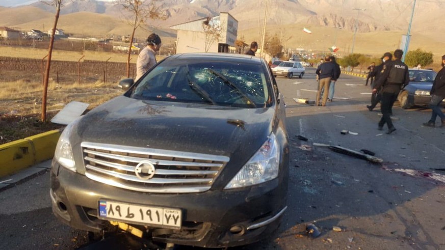 Das Auto von Mohsen Fakhrizadeh wurde beim Angriff durchlöchert.