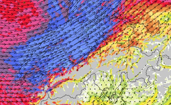 Orkanböen in der Schweiz, 4.2.2017