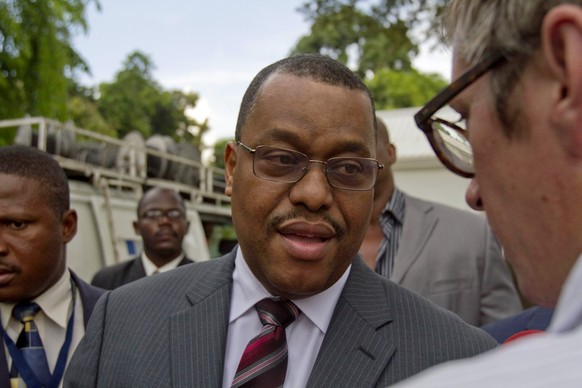 FILE - Haiti&#039;s then Prime Minister Garry Conille speaks with journalists after a press conference in Port-au-Prince, Oct. 6, 2011. Conille was named Haiti?s new prime minister, Tuesday, May 28, 2 ...