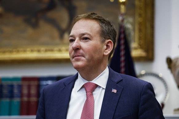 epa12732366 US Administrator of the Environmental Protection Agency (EPA) Lee Zeldin listens as US President Trump speaks in the Roosevelt Room at the White House in Washington, DC, USA, 12 February 2 ...