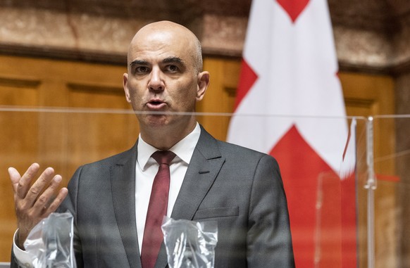 Bundesrat Alain Berset spricht zur Kulturfoerderung, am ersten Tag der Herbstsession der Eidgenoessischen Raete, am Montag, 7. September 2020 im Nationalrat in Bern. Aufgrund der Krise um die Pandemie ...