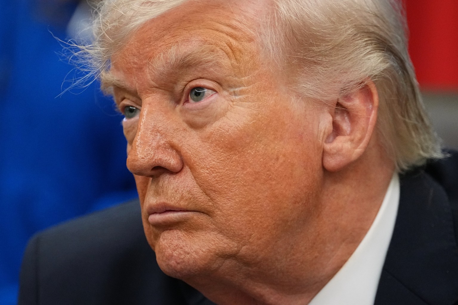 President Donald Trump speaks to reporters as he meets with NASA's Artemis II astronauts Victor Glover, Christina Koch, Reid Wiseman and Jeremy Hansen in the Oval Office of the White House, Wedne ...