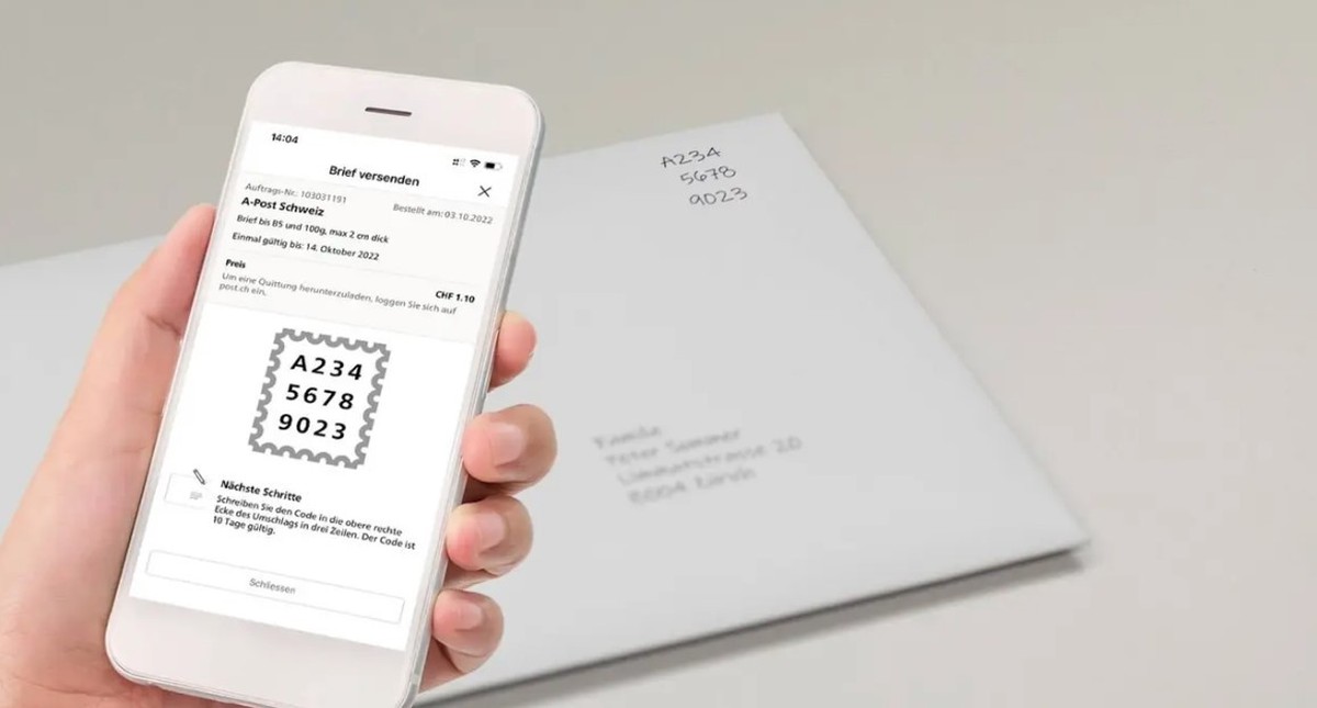 Wer keine Briefmarke zur Hand hat, kann über die Post-App einen Code bestellen. Doch stehen nicht alle Frankaturen zur Auswahl.