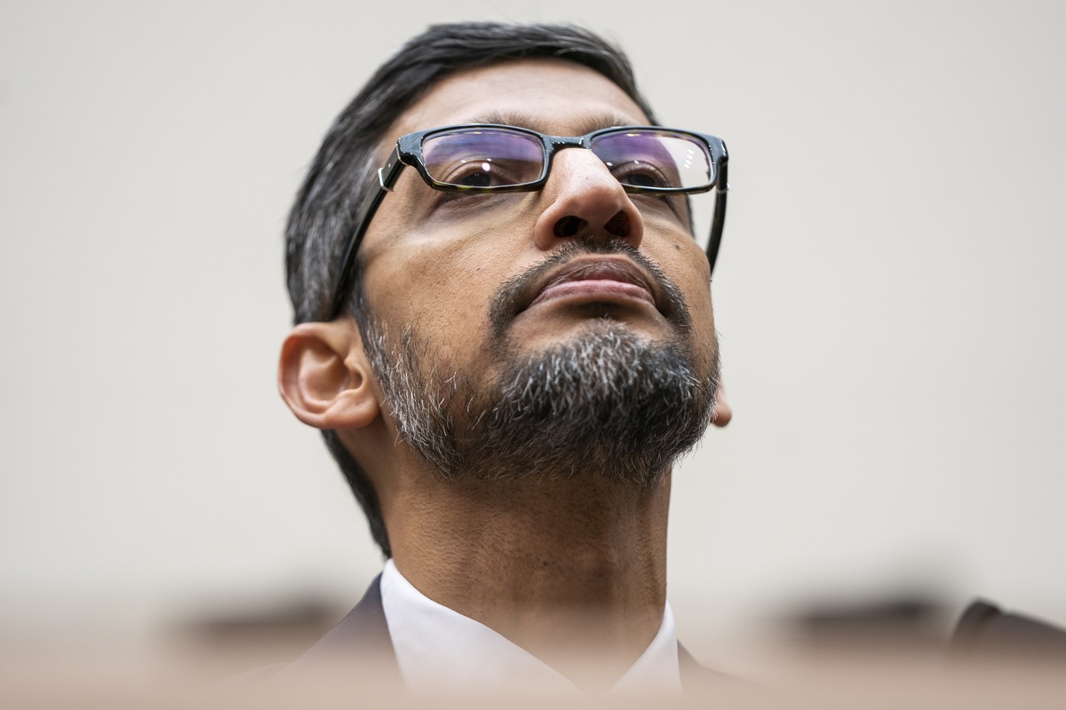 epa08042408 (FILE) - Google CEO Sundar Pichai testifies before a House Judiciary Committee hearing on 'Transparency and Accountability: Examining Google and its Data Collection, Use and Filtering ...