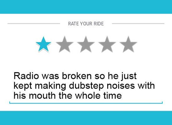 «Der Auto-Radio war kaputt, also hat er die ganze Zeit selbst Dubstep-Geräusche mit dem Mund gemacht.»