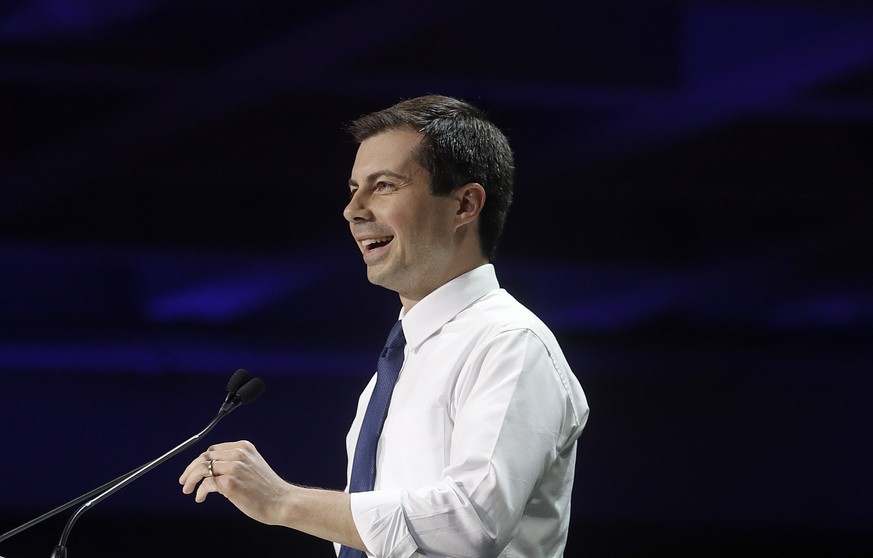 Democratic presidential candidate and South Bend, Ind. Mayor Pete Buttigieg speaks during the 2019 California Democratic Party State Organizing Convention in San Francisco, Saturday, June 1, 2019. (AP ...