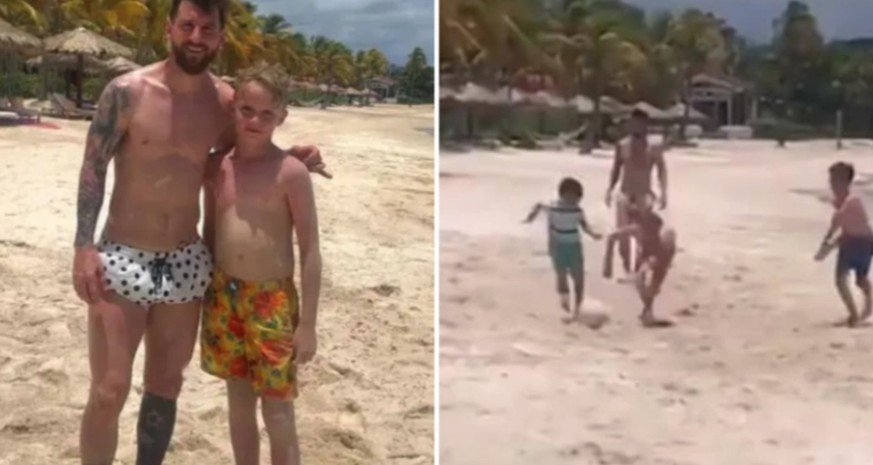 11-Jähriger trifft Messi im Strandurlaub – und spielt eine Runde mit ihm