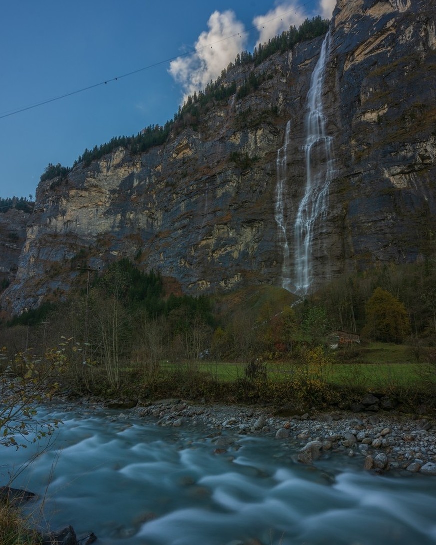 Mürrenbachfall Lauterbrunnen 417 Meter Höchster Wasserfall der Schweiz