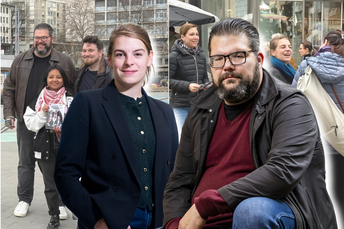 Xavier Roth (à droite) et Mathilde Maillard (à gauche) se battent pour un siège à la Municipalité de Lausanne.