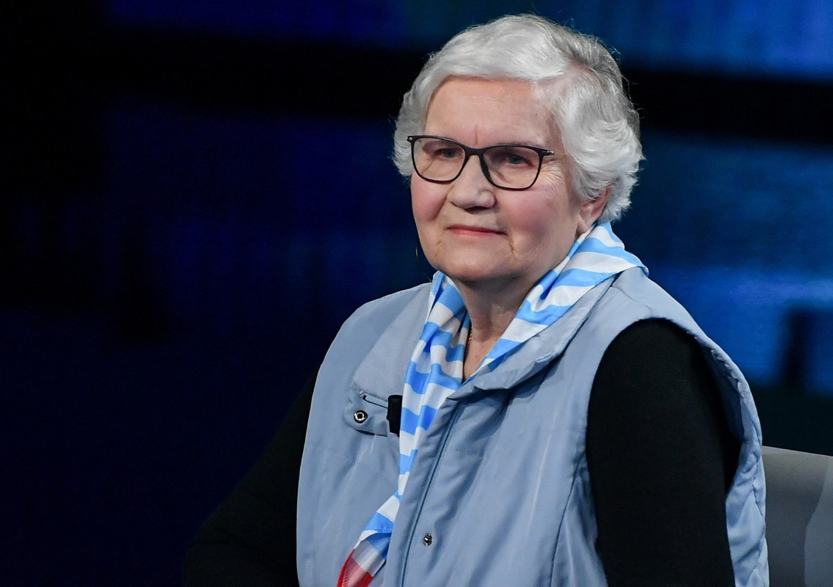 Auschwitz survivor Lidia Maksymowicz during the tv show 'Che tempo che fa' ,Milan, ITALY-23-01-2022.