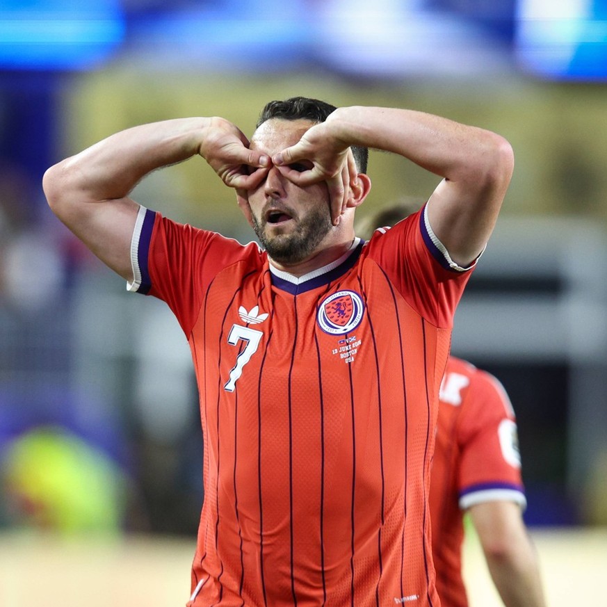 FIFA World Cup, WM, Weltmeisterschaft, Fussball 2026: Haiti v Scotland BOSTON, USA - 13th June 2026: John McGinn of Scotland celebrates scoring his side s first goal during the FIFA World Cup 2026 Gro ...