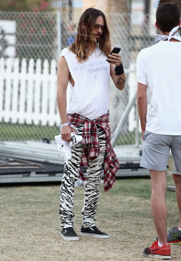 INDIO, CA - APRIL 12: Actor Jared Let attends day 2 of the 2014 Coachella Valley Music & Arts Festival at the Empire Polo Club on April 12, 2014 in Indio, California. (Photo by Imeh Akpanudosen/Ge ...