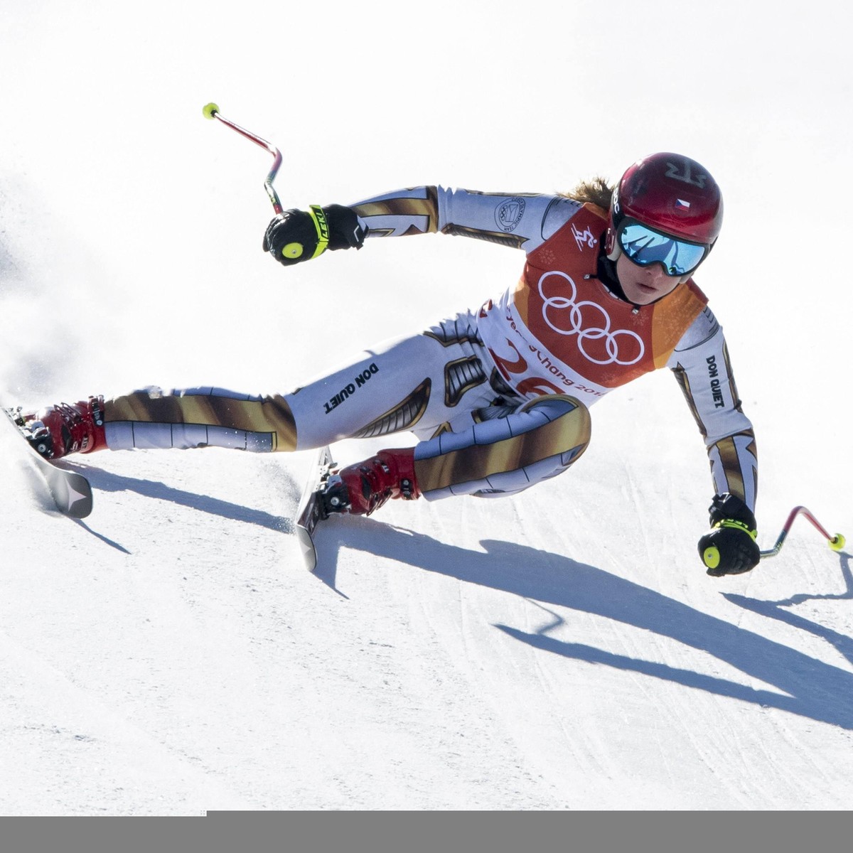 IMAGO / CTK Photo
Czech Republic s Ester Ledecka, 22, a double gold medalist, won the gold medals in the Super-G in alpine skiing and in the parallel giant slalom (pictured) in snowboarding at the Ol ...