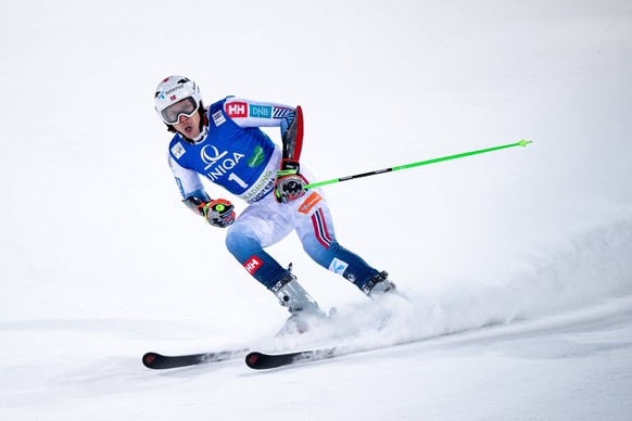 KRISTOFFERSEN Henrik Norwegen im Ziel, AUT, FIS Audi Ski Alpin Weltcup Schladming, The Nightrace, Riesenslalom Herren, 1. Durchgang, Saison 2025/2026, 27.01.2026 AUT, FIS Audi Ski Alpin Weltcup Schlad ...