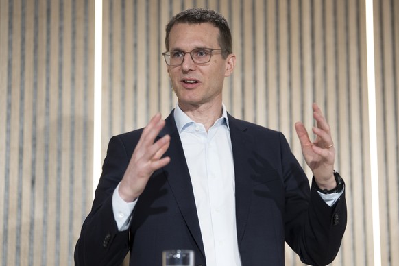 Christoph Aeschlimann, CEO der Swisscom, spricht an der Bilanzmedienkonferenz der Swisscom am Donnerstag, 12. Januar 2026 in Zuerich. (KEYSTONE/Claudio Thoma)