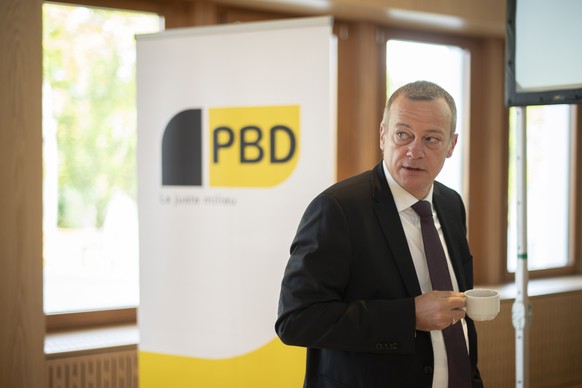 Parteipraesident und Nationalrat Martin Landolt (Glarus), an der Delegiertenversammlung der BDP Schweiz, am Samstag, 2. November 2019, in Salenstein. Haupttraktandum waren die Wahlen 2019. (KEYSTONE/G ...