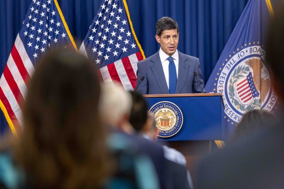 epa13140470 US Federal Reserve Board chairman Kevin Warsh responds to a question from the news media during a press conference at the Federal Reserve building in Washington, DC, USA, 29 July 2026. The ...