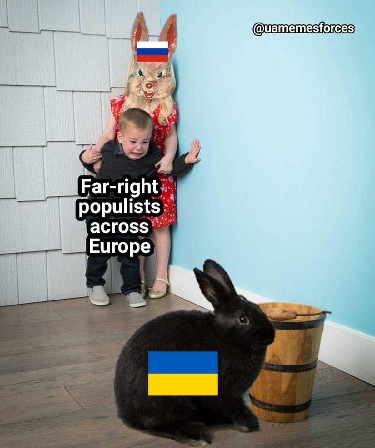 Meme zum Ukraine-Krieg und rechtsextremen Populisten in Europa.