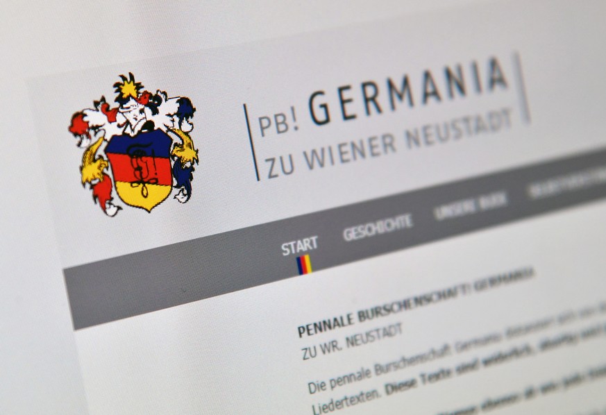 ABD0064_20180131 - WIEN - ÖSTERREICH: THEMENBILD - ZU APA0085 VOM 31.1.2018 - Illustration zum Thema &quot;Burschenschaft Germania Wiener Neustadt&quot;. Die Webseite der Wiener Neustädter Burschensch ...