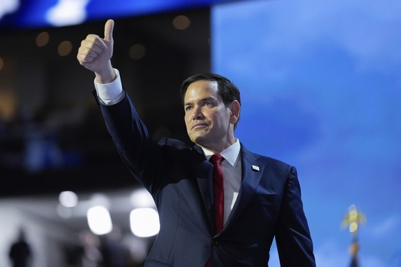 Sen. Marco Rubio, R-Fla., speaks during the Republican National Convention Tuesday, July 16, 2024, in Milwaukee. (AP Photo/Paul Sancya)