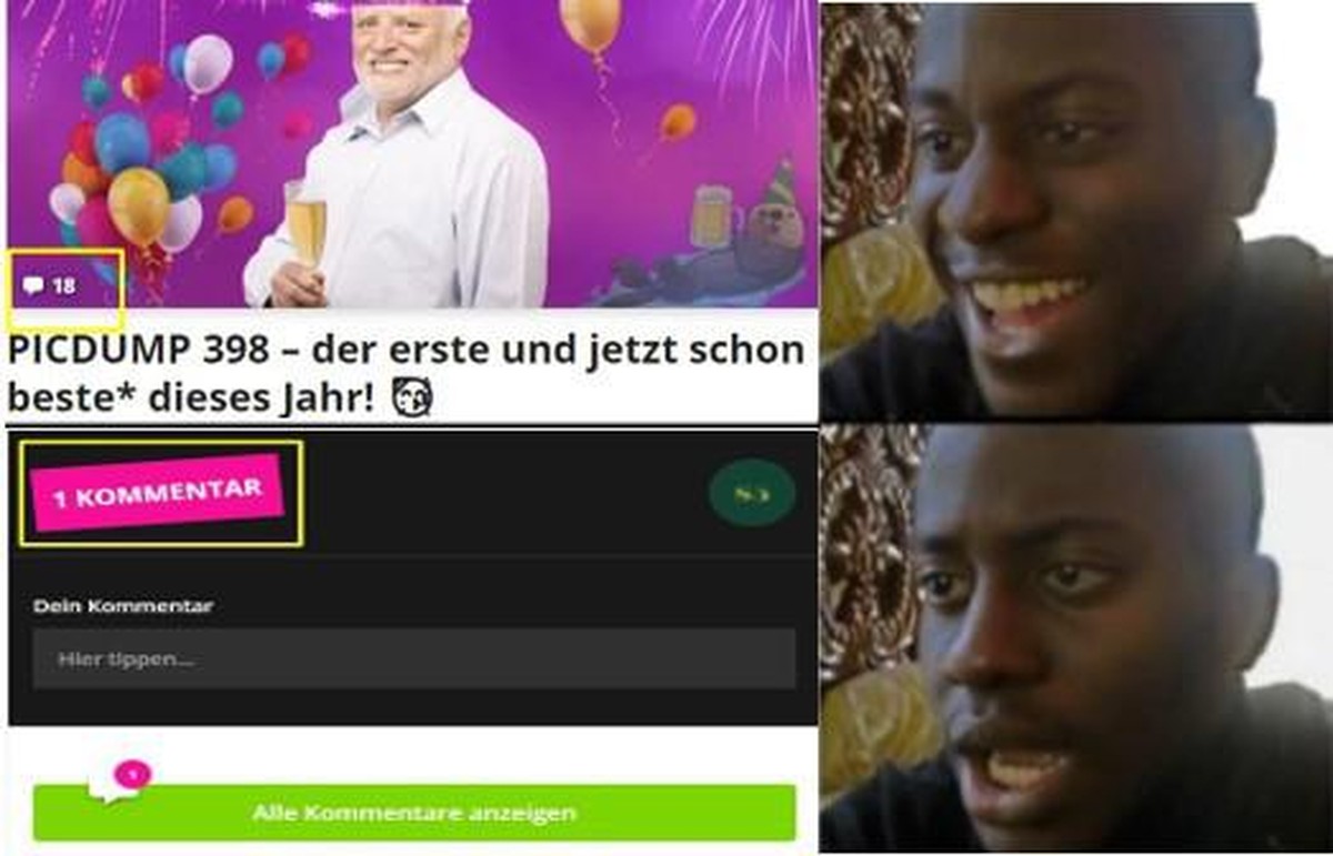 PICDUMP 398 – der erste und jetzt schon beste* dieses Jahr! 🥳\nYes, ab in die Kommentarspalte. Die Kommentarspalte... -.-