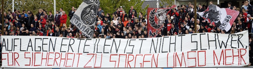 Aarau-Fans haben eine deutliche Meinung zur Teilsperrung des Stadions.