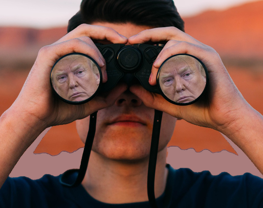 Der Spion, der aus dem Fernglas kam. Leider existiert er nur in Trumps Einbildung.