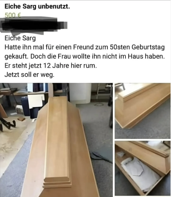 Lustigesten Kleinanzeigen: Sarg