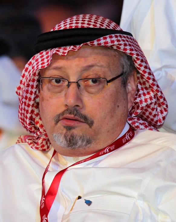 epa09038883 (FILE) - Saudi journalist and former editor-in-chief of the Saudi newspaper Al-Watan Jamal Khashoggi attends the opening ceremony of the 11th edition of the Arab Media Forum 2012 in Dubai, ...