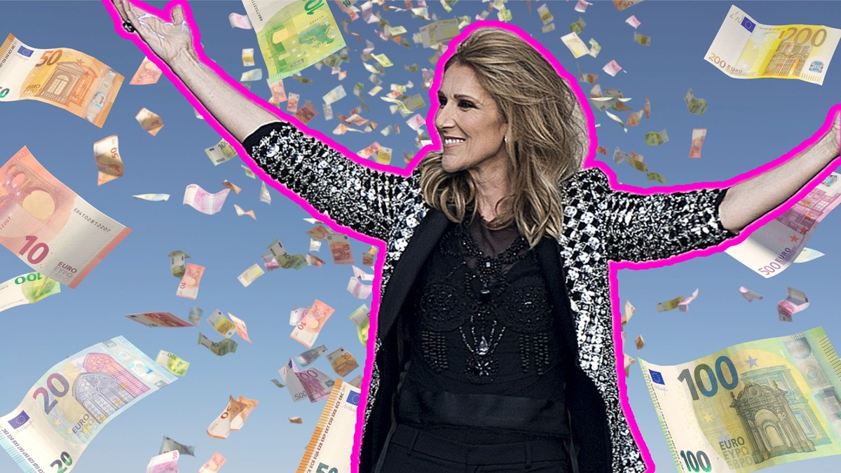 Symbolic image: Money rain (Euro notes) from a blue sky
Les concerts de Céline Dion vont rapporter gros