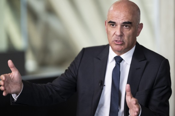 Alain Berset, gewaehlter Generalsekretaer des Europarates, spricht in einem Interview ueber sein neues Amt, am Montag, 9. September 2024 in Bern. Berset wird sein Amt am 18. September in Strassburg F  ...