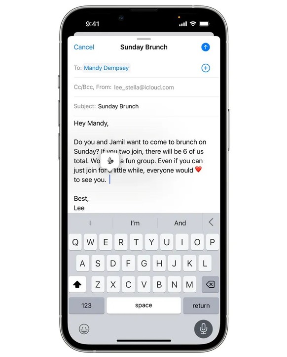 Tastatureingabe und Diktierfunktion - mit iOS 16 sogar gleichzeitig.