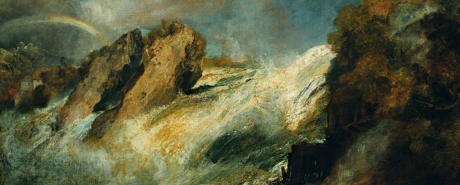 Die Kraft des Wassers sprengt den Rahmen eines «normalen» Gemäldes.
https://de.m.wikipedia.org/wiki/Datei:Joseph_Mallord_William_Turner_-_Fall_of_the_Rhine_at_Schaffhausen_-_13.2723_-_Museum_of_Fine_A ...