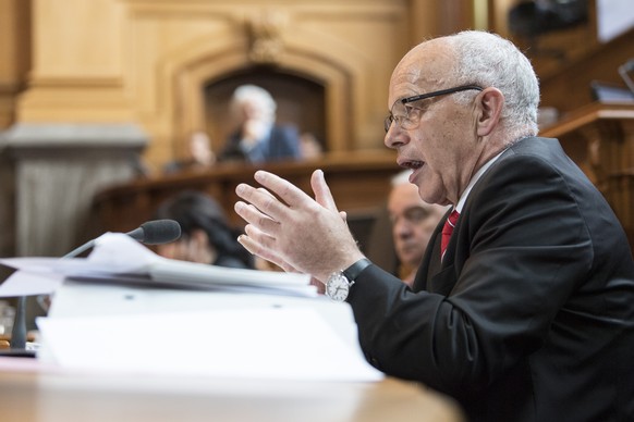 Bundesrat Ueli Maurer spricht im Staenderat zur Steuervorlage 17 an der Sommersession der Eidgenoessischen Raete, am Donnerstag, 7. Juni 2018, in Bern. (KEYSTONE/Peter Schneider)