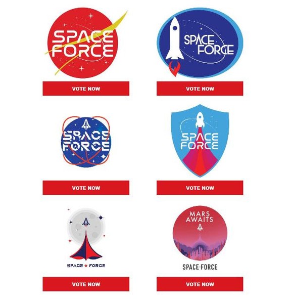 Die möglichen Logos für «Space Force».